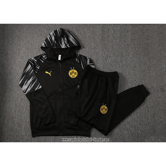 Chandal con Capucha del Borussia Dortmund 2021 Negro